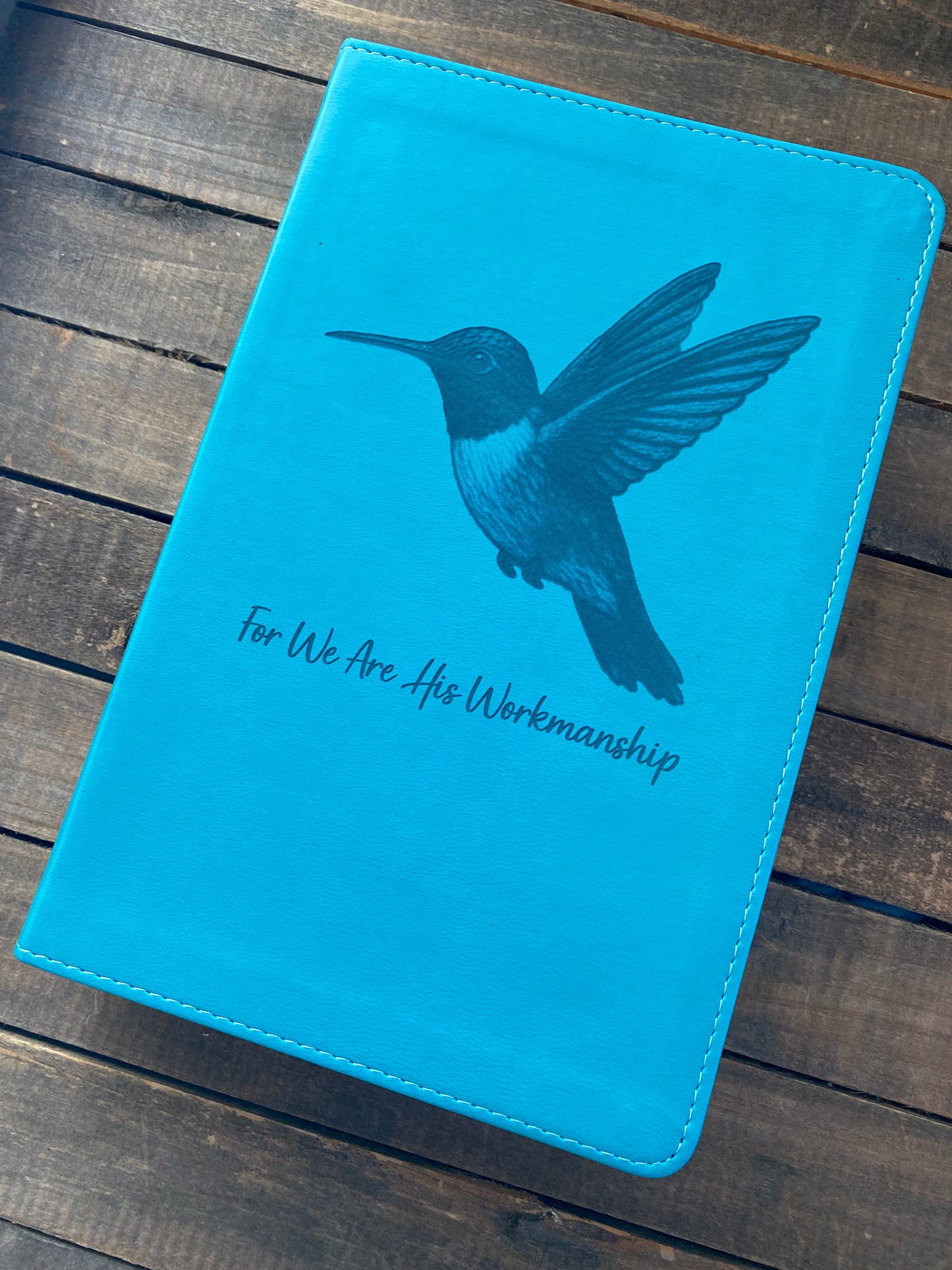 We Are His Workmanship Hummingbird Engraved Bible