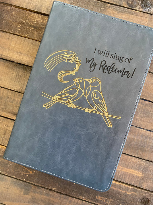 I Will Sing of My Redeemer Engraved Bible with Gold Inlay