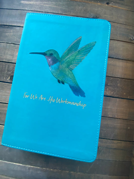 We Are His Workmanship Hummingbird with Colored Inlay