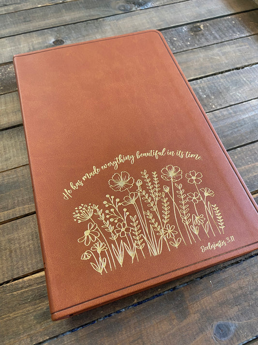 He Has Made All Things Beautiful Engraved Bible with Gold Inlay