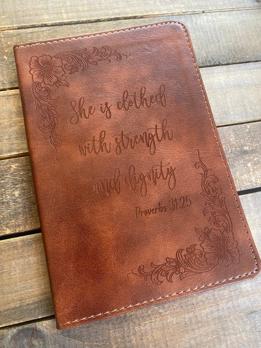 Strength and Dignity Engraved Bible