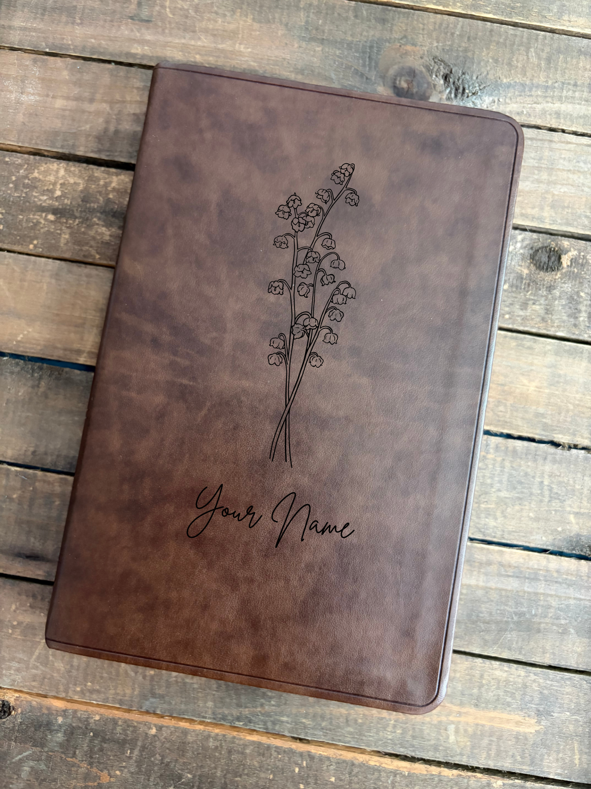 Birth Month Flower Engraved Bible