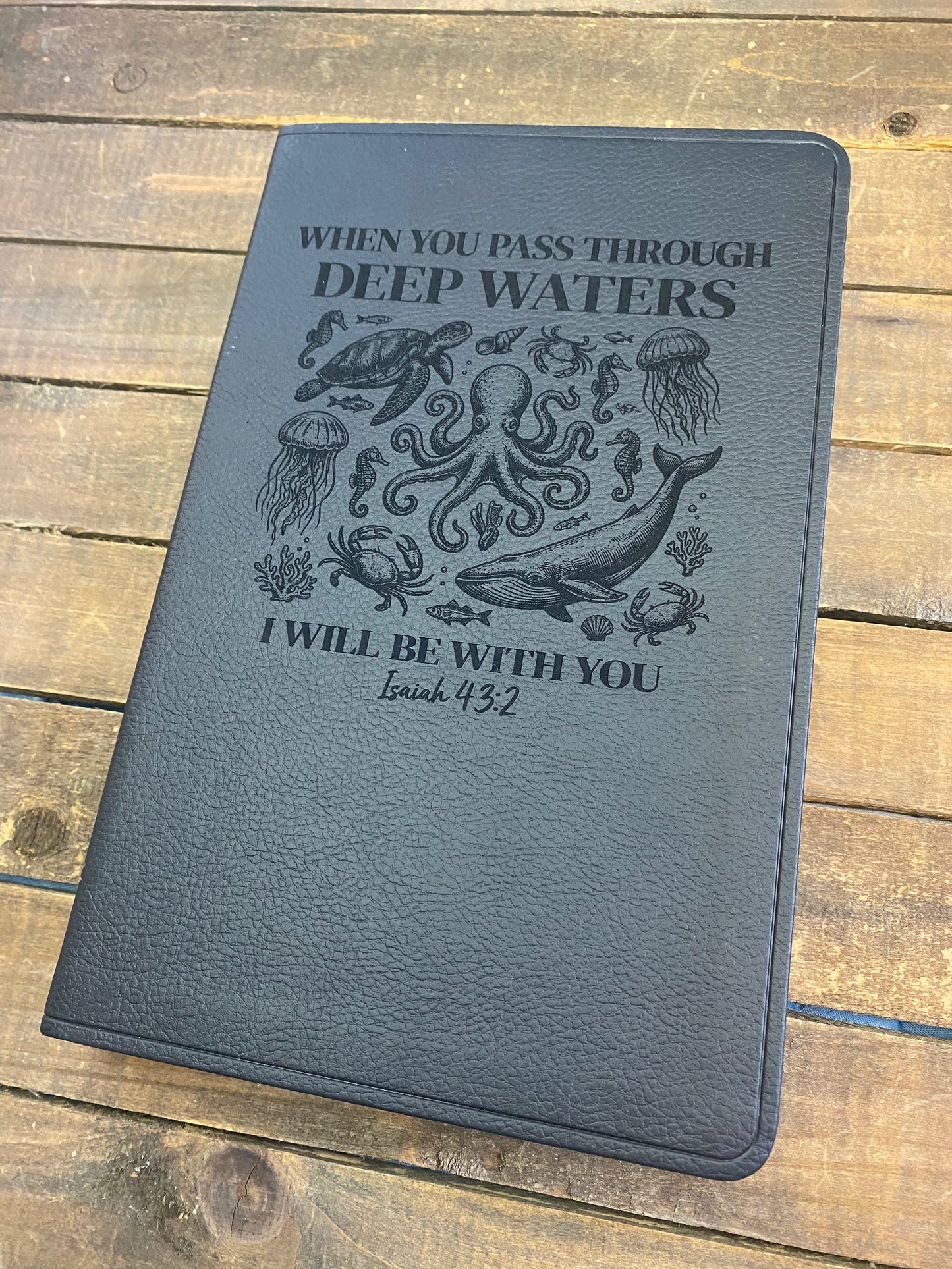 When You Pass Through Deep Waters Engraved Bible